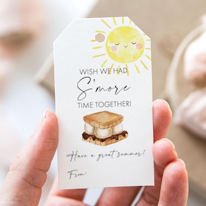 Wunsch, wir hatten S'more Zeit zusammen Tag, druckbare Ende des Schuljahres Gunst Tags, S'mores Sun haben einen großen Sommerferien Geschenkanhänger