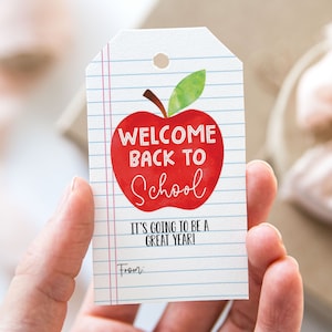Étiquette de bienvenue à l'école, ça va être une grande année, étiquettes de faveur à imprimer pour la première journée d'école, étiquette-cadeau Apple pour la rentrée des classes