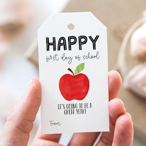 Etiquette "Joyeux premier jour d'école, ça va être une grande année"