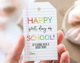 Happy First Day of School It's Going To Be a Great Year Tag, Printable First Day of School Favor Tags, Notepad Back to School Gift Tag