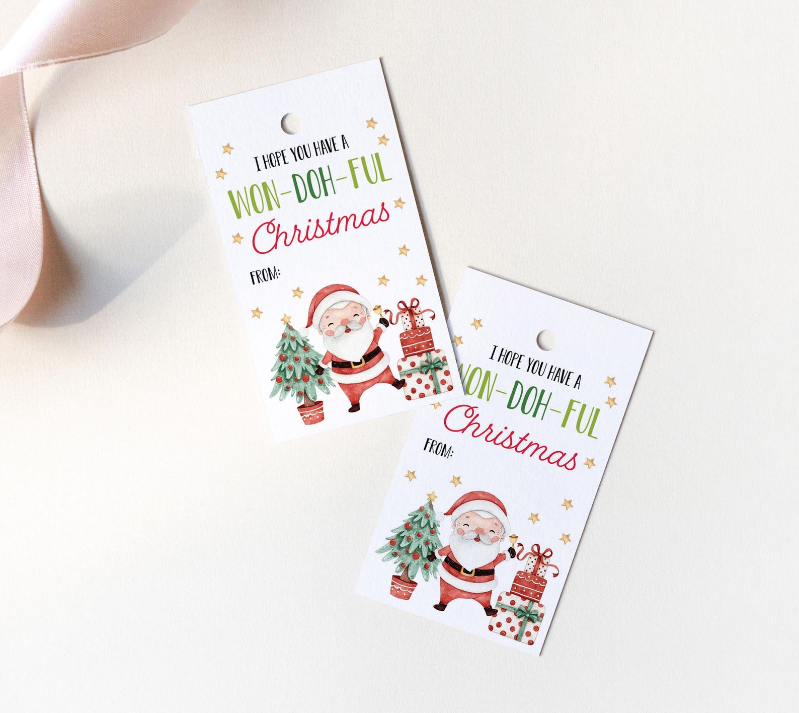 I Hope You Have A Won-doh-ful Christmas Play Dough Tag, Printable Merry ...