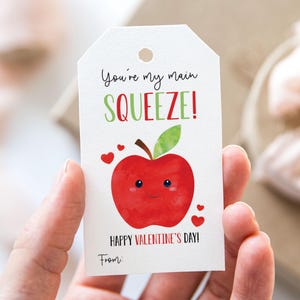 Você é meu principal Squeeze Tag, etiquetas para lembrancinhas de feliz dia dos namorados para impressão, bolsa de compota de maçã, etiqueta de presente de dia dos namorados da Apple