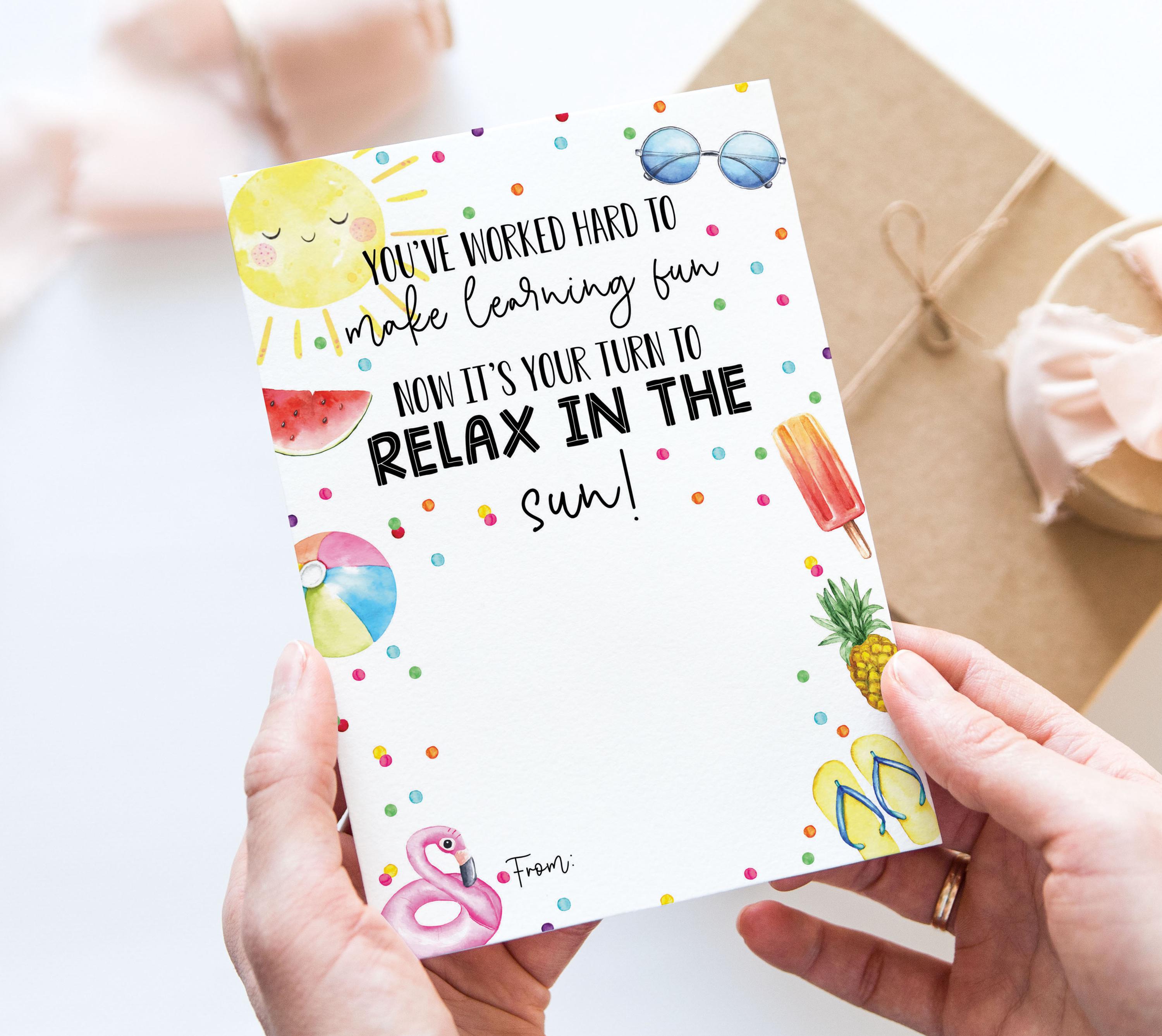 Summer Your Turn to Relax in the Sun Gift Card Holder, Printable End of ...