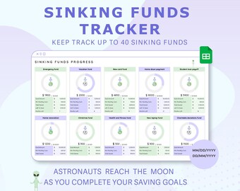 2026 Sinking Funds Tracker, Google Sheets Spreadsheet Savings Template, Money Savings Planner, Savings Spreadsheet