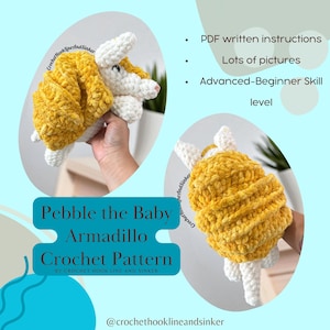 Crochet Armadillo Pattern | Low Sew Amigurumi | Digital PDF Pattern Only | Pebble the Baby Armadillo