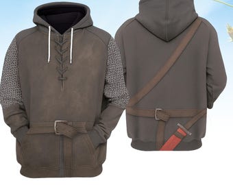 Sudadera con capucha de disfraz de rey ranger, sudadera con capucha de cosplay de guerrero medieval, sudadera con capucha de aventura de fantasía para hombre, sudadera con capucha de película de Halloween