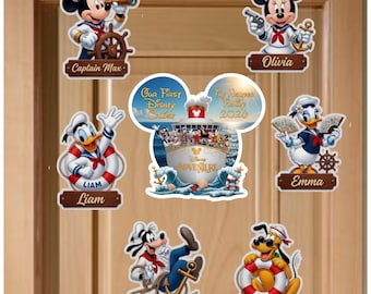 Personalized Mickey and Friends Disney Cruise Magnet, Summer Cruise Trip 2026, Disney Family Cruise Ship Stateroom Door