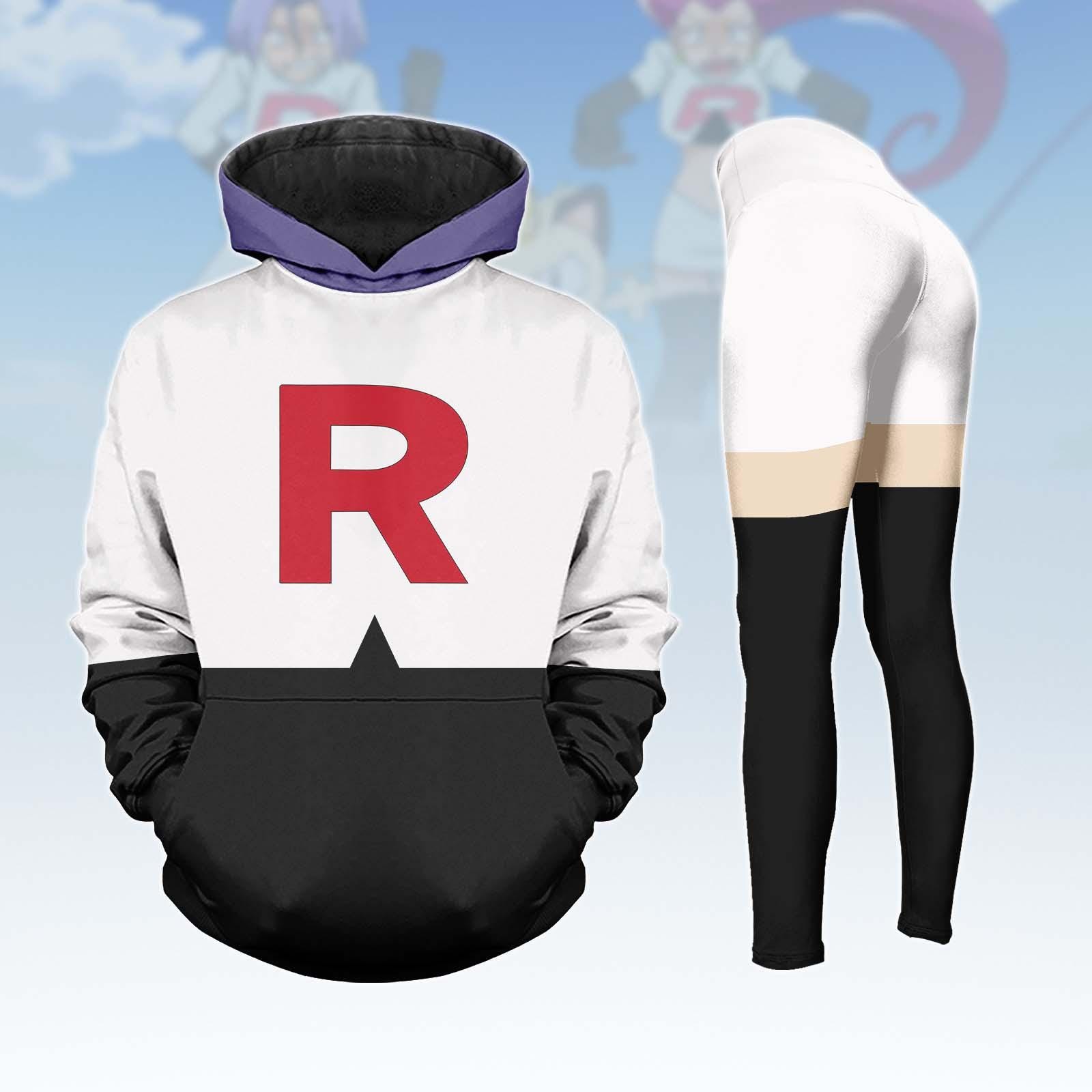 Discover Jessie Team Rocket Costume Hoodie, Cartoon Villain Cosplay Hoodie Legging Set, Movie Love Hoodie For Women, Costume For Fan