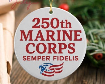 Adorno de cerámica del Cuerpo de Marines, decoración patriótica para el hogar, adorno "Semper Fidelis", recuerdo de cerámica con orgullo militar, regalo para veteranos.