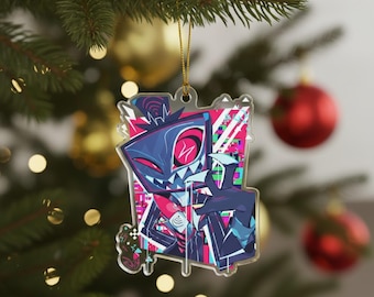 Adorno navideño acrílico de Hazbin Hotel Vox, adorno para árbol de Navidad de Hazbin Hotel, adorno navideño con arte animado, regalo de decoración navideña