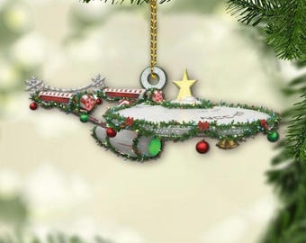 Adorno navideño acrílico del U.S.S. Enterprise NCC-1701, adorno acrílico de nave espacial galáctica, adorno de película de ciencia ficción, regalo de Navidad