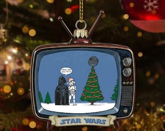 Adorno navideño acrílico de Darth Vader y Stormtrooper, decoración navideña de Star Wars, adorno personalizado de Anakin Skywalker.