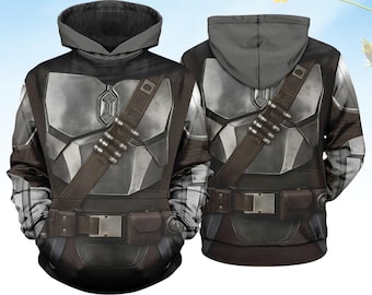The Mandalorian Costume Hoodie, Star Wars Cosplay Hoodie For Adults, Star Wars Fan Cosplay Hoodie For Him, Disney Movie Hoodie