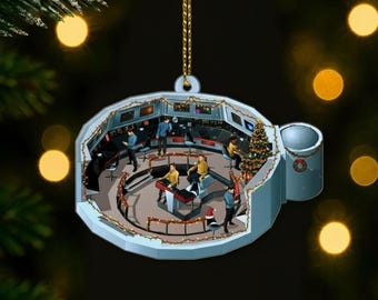 Adorno navideño acrílico de nave espacial galáctica NCC-1701, adorno navideño de ciencia ficción para árbol de Navidad.