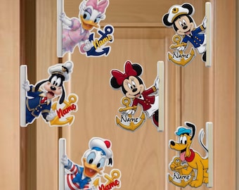 Personalized Disney Anchor Disneyland Cruise Magnet, Mickey and Friends Family Cruise Inspired Magnets For Cruise Ship Stateroom Door