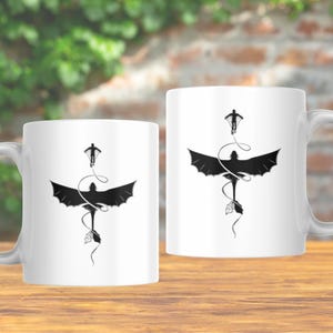Night Dragon Fury Dragon Mug, Cute Black Dragon Cup, Fantasy Movie Fan Gift, Flying Dragon Coffee Drinkware