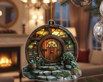 Adorno navideño acrílico, adorno navideño de película de fantasía, decoración para el árbol de la Tierra Media, regalo navideño para fanáticos geeks.