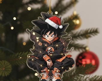 Anime Acrylic Christmas Ornament, Xmas Tree Ornament, Manga Xmas Tree Hanging, Anime Character Ornament, Christmas Gift