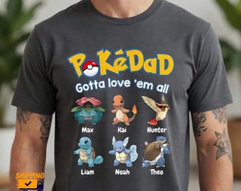 Poke Dad Comfort Colors Shirt, Dad Graphic Tee, Fathers Day Gift, Gift For Dad, Comfort Colors Tee, First Fathers Day