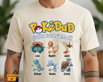 PokéDad Comfort Colors Shirt, Poke Dad Graphic Tee, Fathers Day Gift, Gift For Dad, Comfort Colors Tee, New Dad Gift