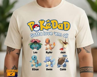 PokeDad Comfort Colors Shirt, Poke Graphic Tee, Dad Shirt, Fathers Day Gift, Gift For Dad, Comfort Colors Tee