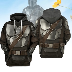 The Mandalorian Costume Hoodie, Star Wars Cosplay Hoodie For Adults, Star Wars Fan Cosplay Hoodie For Him, Disney Movie Hoodie