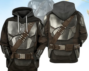 The Mandalorian Costume Hoodie, Star Wars Cosplay Hoodie For Adults, Star Wars Fan Cosplay Hoodie For Him, Disney Movie Hoodie