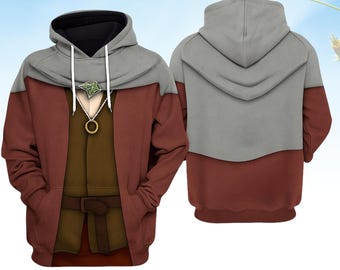 Ringbearer Costume Hoodie, Shire Hobbit Cosplay Hoodie, Fantasy Adventure Hoodie For Men, Halloween Costume Hoodie For Movie Fan