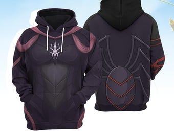 Lolth DnD Costume Hoodie, Spider Queen Cosplay Hoodie, Dark Elf Goddess Hoodie For Halloween, Dungeons & Dragons Hoodie, RPG Fan Hoodie