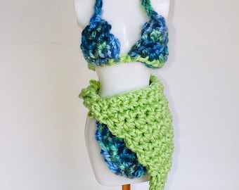 Fashion Doll Bikini Swimsuit Summer Beach Outfit 11.5" doll Summer Fun Handmade Crocheted