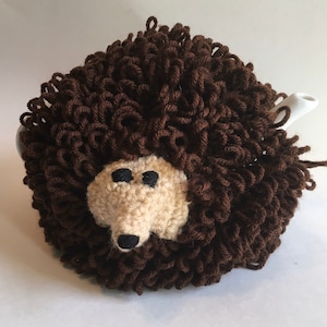 Hedgehog Tea Cosy, Hand Knitted Teapot Cozy, woodland animal tea cosy