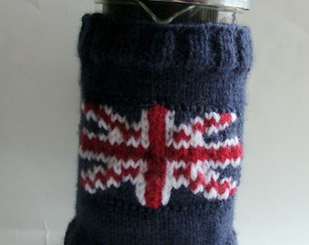 Union Jack French Press Cozy Hand Knitted 8 cup Cafetiere
