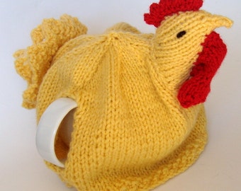 Chicken Teapot Cozy Hand Knitted, Farmyard Tea Cosy