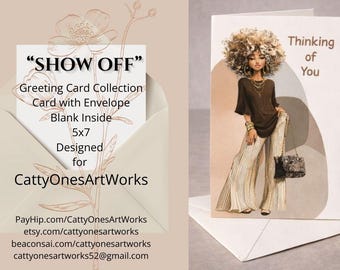 Greeting Card, Blank,Show Off Collection, 5x7, Afrocentric