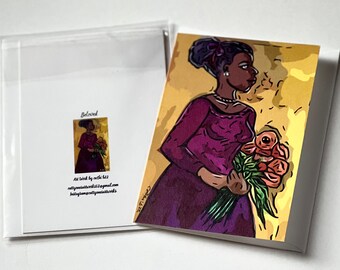 Afrocentric Greeting Art Card: Blank Inside
