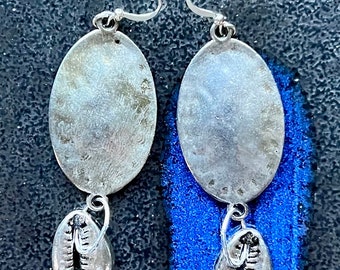 Afrocentric, Dangling, Accessories, Shell, Cowrie ,Earrings,Jewelry, BoHo, Giftware, costume jewelry, silver tone, Fashion