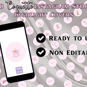 Über 300 kokette ästhetische Instagram-Highlight-Cover, Aquarell-Romantik-Bogen-Instagram-Highlight-Symbole, rosa Instagram-Highlight-Story-Cover Bild 7