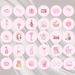 Plus de 300 couvertures esthétiques Coquette de points culminants d'Instagram, icônes de points culminants d'Instagram romantiques d'aquarelle, couvertures roses d'histoire de point culminant d'Instagram image 3