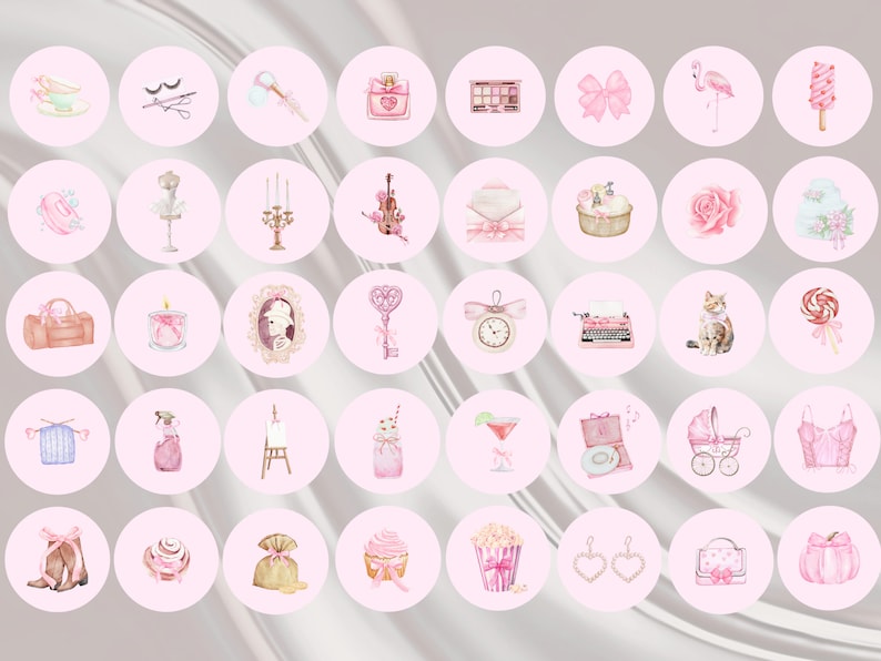 300 Coquette Aesthetic Instagram Highlight Covers, Watercolor Romantic Bow Instagram Highlight Icons, Pink Instagram Highlight Story Covers zdjęcie 3