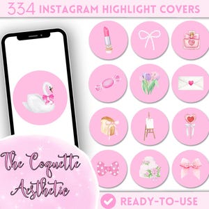 Girly Pink Coquette Instagram Highlight Covers, Pastel Aesthetic Instagram Highlight, Vintage Ig Highlight, Delicate Bow Story Cover