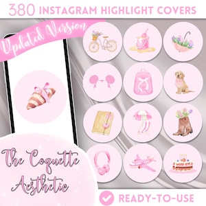 Oltre 300 Coquette Aesthetic Instagram Highlights, icone di evidenziazione IG acquerello, carine copertine rosa da ragazza per Instagram