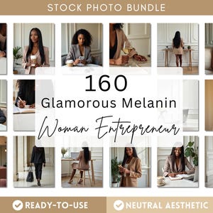 Glamorous Melanin Woman Entrepreneur, Faceless Marketing, Girl Boss Aesthetic, Digital Faceless Stock Photo Bundle, Chic High Quality Photos