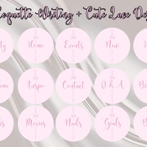 300 Coquette Aesthetic Instagram Highlight Covers, Watercolor Romantic Bow Instagram Highlight Icons, Pink Instagram Highlight Story Covers zdjęcie 5