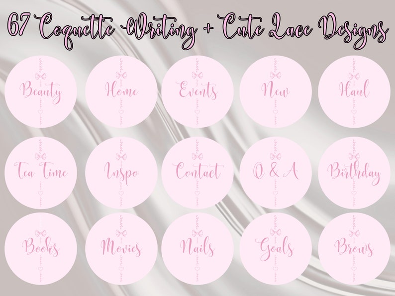 300 Coquette Aesthetic Instagram Highlight Covers, Watercolor Romantic Bow Instagram Highlight Icons, Pink Instagram Highlight Story Covers zdjęcie 5