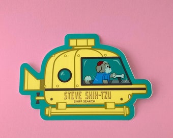 Steve Shih-Tzu - STICKER - Aquatic Life of a Dog - Wes Anderson Fan Art Parody