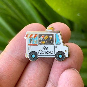 Ice Cream Truck - Hard Enamel Pin - Food Trucks - dessert - scoops ahoy - penguin popsicles - brooch