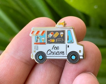 Ice Cream Truck - Hard Enamel Pin - Food Trucks - dessert - scoops ahoy - penguin popsicles - brooch