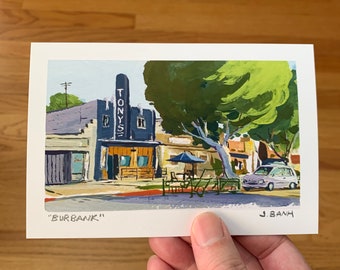 Tony’s Darts Away - Burbank Art Print Series - Plein Air Painting Print