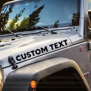 Set of 2 Custom Truck Hood Text Vinyl Decals |  Hood Vinyl Decal | Truck Trailer 4x4 Off Roads Vinyl Decal | Custom Vehicle Text Vinyl Decal