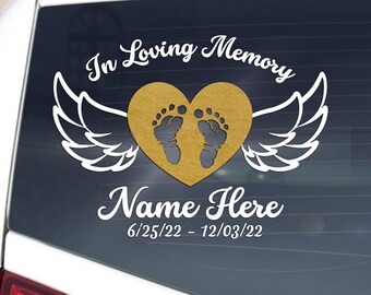 In liebevoller Erinnerung Fußabdrücke Vinyl Aufkleber - In liebevoller Erinnerung Auto Aufkleber - personalisierte Erinnerung Sympathie Geschenk